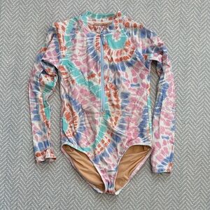 Crewcuts Pastel Tie-Dye Long-Sleeve Rashguard - Pink, Aqua, Lavender, Coral